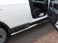 Пороги овальные с накладкой 120х60 мм Toyota (тойота) RAV4 (рав 4) 2015-