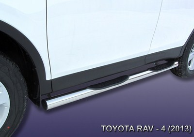 Пороги d76 с проступью  Toyota RAV4 (2012 по наст.)