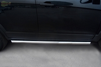 Боковые подножки (пороги) труба из нержавеющей стали 76мм с заглушкой в виде полушария из нержавеющей стали Toyota (тойота) RAV4 (рав 4) (2010 по наст.)  (2010 по наст.) 