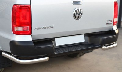 Защита заднего бампера уголки 60 мм Volkswagen (фольксваген) Amarok (амарок) (2010-2013) ― PEARPLUS.ru