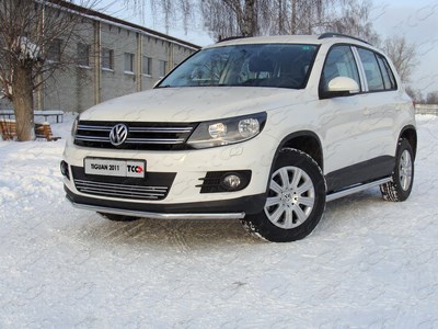 Защита передняя нижняя 42, 4 мм Volkswagen (фольксваген) Tiguan (тигуан) 2011- ― PEARPLUS.ru