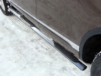 Пороги овальные с накладкой 75х42 мм Volkswagen (фольксваген) Touareg (туарег) 2014 SKU:381298qw ― PEARPLUS.ru