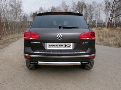 Защита задняя (овальная) 75х42 мм Volkswagen (фольксваген) Touareg (туарег) 2014 ― PEARPLUS.ru
