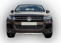 Защита передняя овальная короткая 75х42 мм Volkswagen (фольксваген) Touareg (туарег) (2010 по наст.) 
