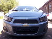 Защита радиатора Chevrolet (Шевроле) Aveo 2012- black низ