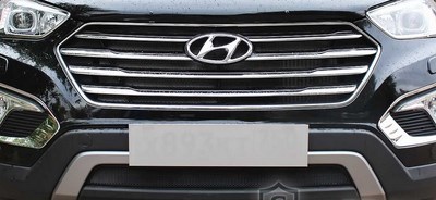 Защита радиатора Hyundai Santa Fe Grand 2013- black
