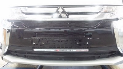 Защита радиатора Mitsubishi Outlander 2015- (4 шт) black