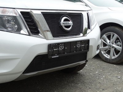 Защита радиатора Nissan Terrano 2014- black низ