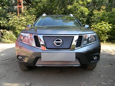 Защита радиатора Nissan Terrano 2014- chrome верх
