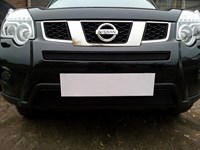 Защита радиатора Nissan (ниссан) X-Trail 2011-2014 black верх