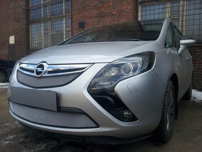 Защита радиатора Opel (опель) Zafira (зафира) 2012- chrome верх ― PEARPLUS.ru
