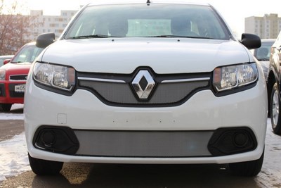 Защита радиатора Renault Logan 2014-/Sandero 2014-/Sandero Stepway 15- chrome SKU:460706qw