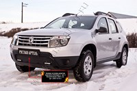 Зимняя заглушка решетки переднего бампера (с дхо без обвеса) Renault (рено) Duster 2010—2014