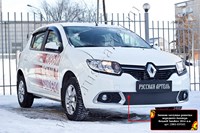 Зимняя заглушка решетки переднего бампера Renault (рено) Sandero 2014—н.в