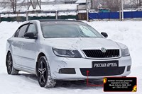 Зимняя заглушка решетки переднего бампера Skoda (шкода) Octavia (седан) 2008—2013