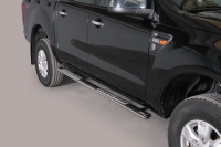   Боковые пороги на 4х дверный кузов (овал)  Ford Ranger (2012 по наст.)
