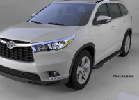 Пороги алюминиевые (Onyx) Toyota Highlander (Тойота Хайлендер) (2014-)