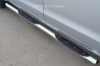 Боковые подножки (пороги) нержавеющая труба с противоскользящими накладками для ног 76мм с заглушкой в виде полушария из нержавеющей стали Chevrolet (Шевроле) Tahoe (2006 по наст.) 