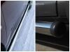 Боковые подножки (пороги) труба из нержавеющей стали 76мм с заглушкой из чёрного пластика Kia (киа) Sorento (2006-2010) 
