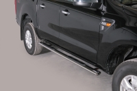   Боковые пороги на 4х дверный кузов (овал) Ford Ranger (2012 по наст.)