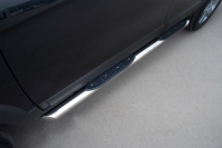 Пороги труба d76 с накладками (заглушка из нержавеющей стали под углом 45 градусов) Subaru Tribeca USA