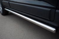 Пороги труба d76 с накладками (заглушка в виде полушария из нержавеющей стали) Subaru Tribeca USA