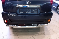 Защита заднего бампера d76/63 (дуга) Nissan X-Trail (2011 по наст.)  