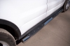 Боковые подножки-пороги труба из нержавеющей стали d76 с накладками (заглушка в виде полушария из нержавеющей стали) Land Rover (ленд ровер) Range Rover Evogue (эвок) Dinamic (2011 по наст.)  