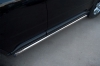 Боковые подножки-пороги труба из нержавеющей стали d63 (заглушка из чёрного пластика) Nissan (ниссан) X-Trail (2011 по наст.)  