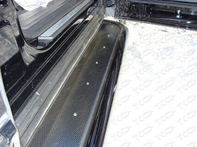 Пороги с площадкой (нерж. лист) 42,4 мм на Mazda CX 7 2010 по наст.