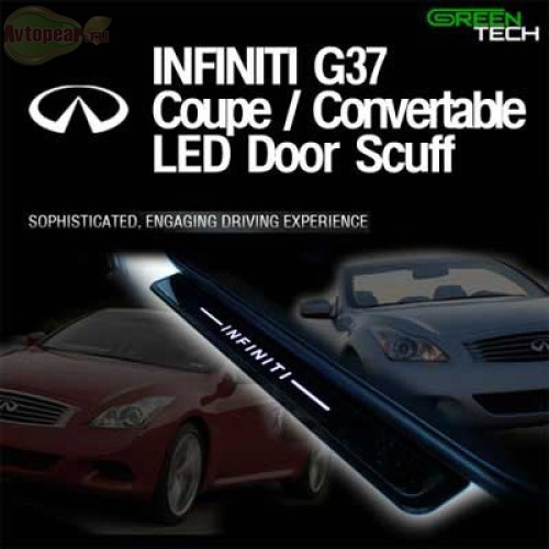     Накладки на пороги светодиодные - 2 шт. для Infiniti (инфинити) G37 Coupe / Convertible (GREENTECH) 