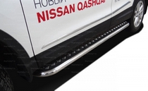 Пороги с накладным листом труба 60 мм Nissan (ниссан) Qashqai (кашкай +2) (кашкай) (2014-) SKU:466477qw