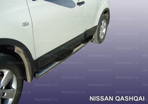 Пороги труба с накладками 76 мм Nissan (ниссан) Qashqai (кашкай +2) (кашкай)