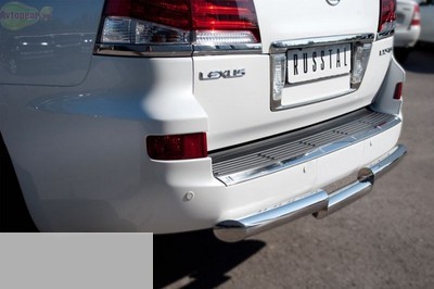 Защита заднего бампера d76 (ступень) Lexus LX570 (2012 по наст.)  