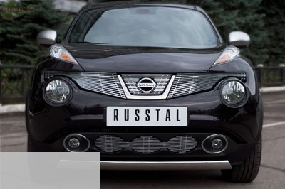 Защита переднего бампера d75x42 овал Nissan (ниссан) Juke (жук) (2010 по наст.)  ― PEARPLUS.ru
