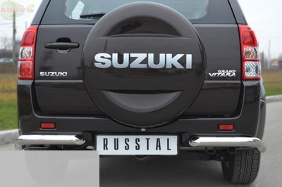 Защита заднего бампера уголки d63 Suzuki (сузуки) Grand Vitara (гранд витара) (2013 по наст.) 5дв. ― PEARPLUS.ru