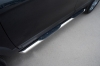 Боковые подножки (пороги) нержавеющая труба с противоскользящими накладками для ног 76мм с заглушкой из нержавеющей стали под углом 45 градусов Chevrolet (Шевроле) Tahoe (2006 по наст.) 